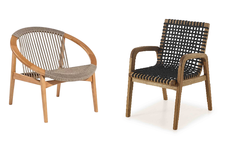 Cadeiras e Poltronas em Madeira e Corda Náutica