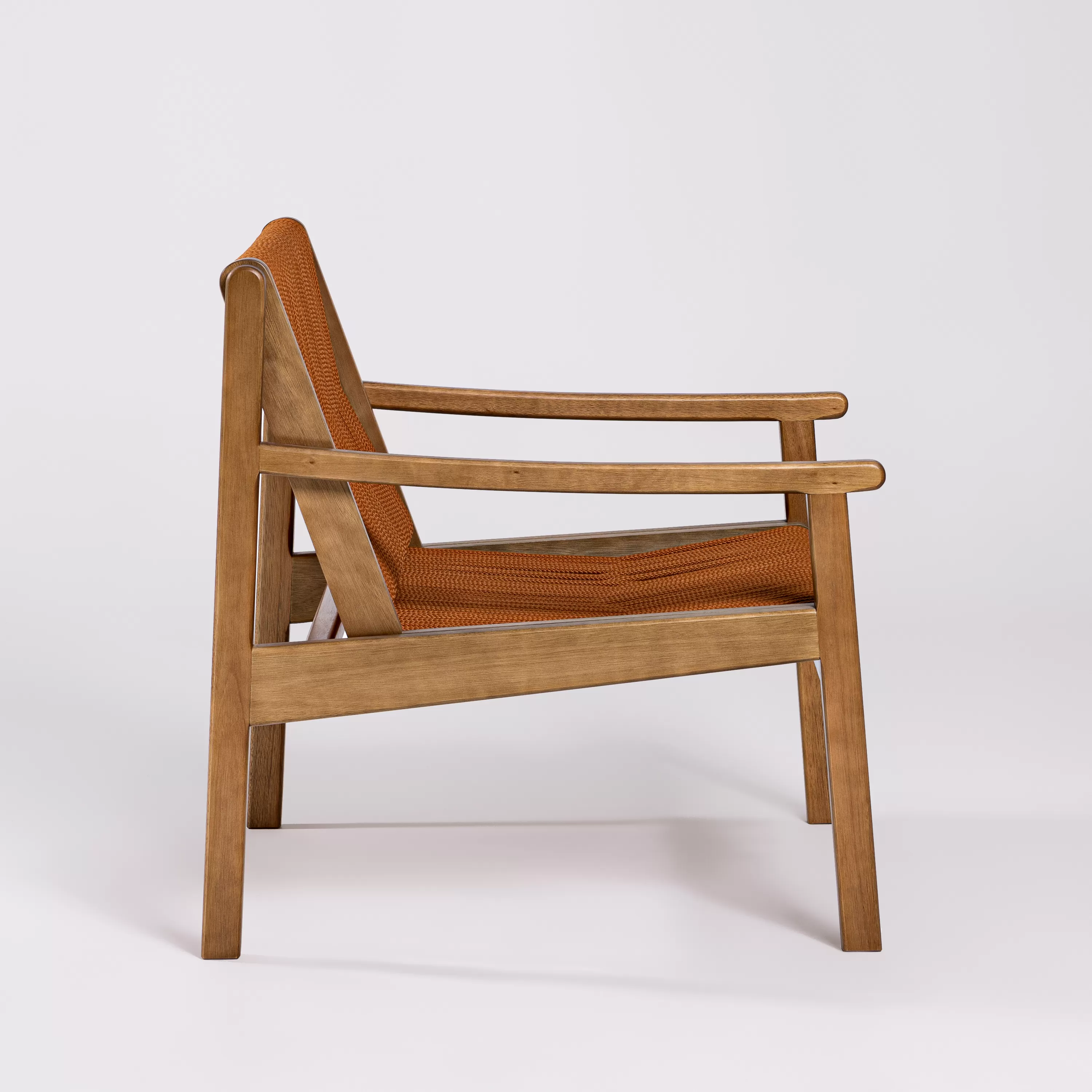 Poltrona Creta em madeira e corda náutica | Acabamento em Verniz - Espaço Casa e Jardim