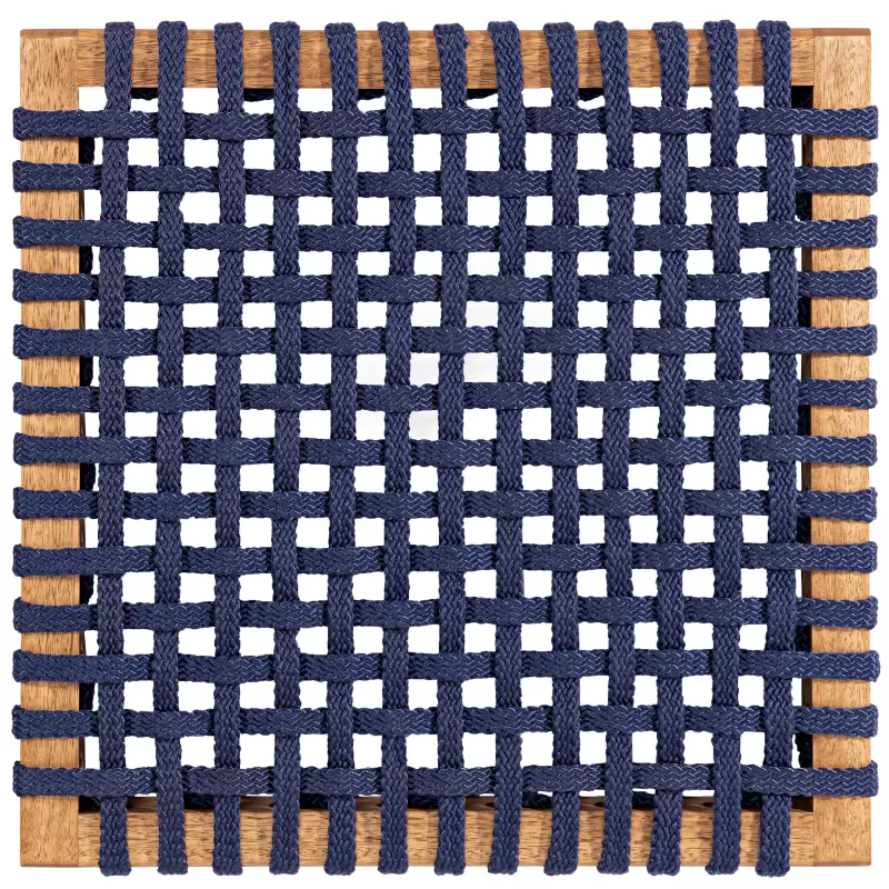 Sofá em Madeira 2 Lugares Corda Areia e Cores | Linha Traço - Alt. 0,83 cm X Larg. 1,19 cm X Prof. 0,72 cm - Espaço Casa e Jardim