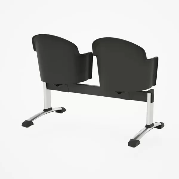 Longarina Boston Gogo 2 Lugares com braço - Pés Cromados