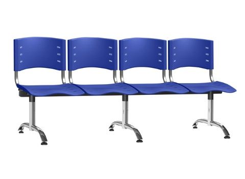 Longarina New Iso 4 Lugares Anatômica Cromada