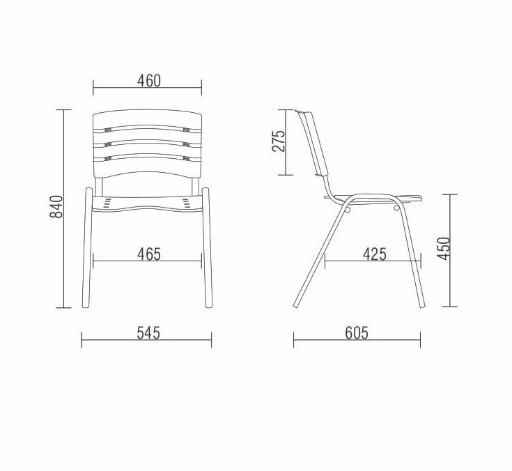 Cadeira New Iso I Estrutura Cinza/Preta - Assento e Encosto Preto
