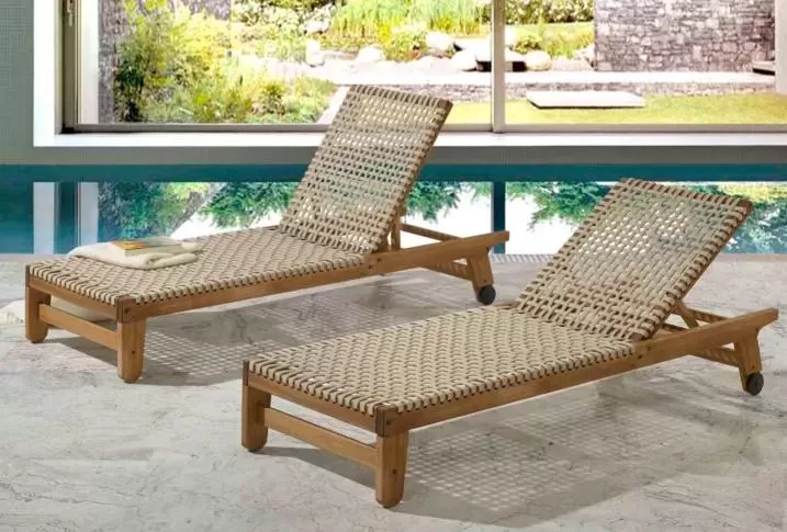 Espreguiçadeira em Madeira e Corda Náutica | Linha Traço - Espaço Casa e Jardim