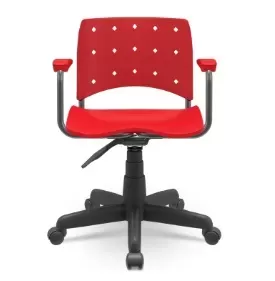 Cadeira Ergoplax Mais Secretária giratória | Com braços - Assento Polipropileno