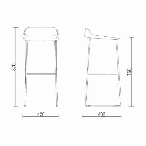 Banqueta Bit Estrutura Preta