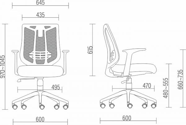 Cadeira para Escritório AIKA Diretor - Assento Estofado, Base nylon