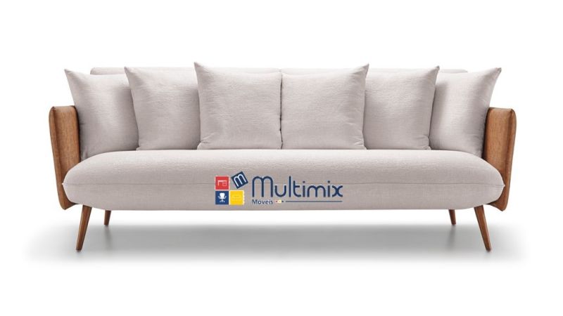 Sofá Celine 3 lugares I Diversas opções de revestimento I com 2,18 m de comprimento *acompanha almofadas do encosto