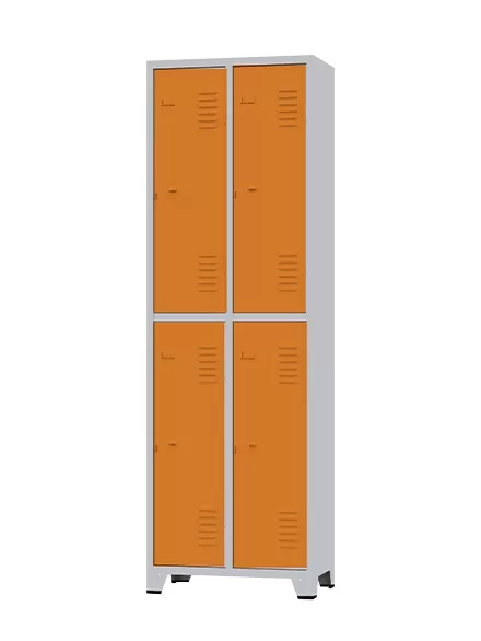 GRP-04 Chapa 22 - Roupeiro de aço 4 Portas | Pitão p/ cadeado