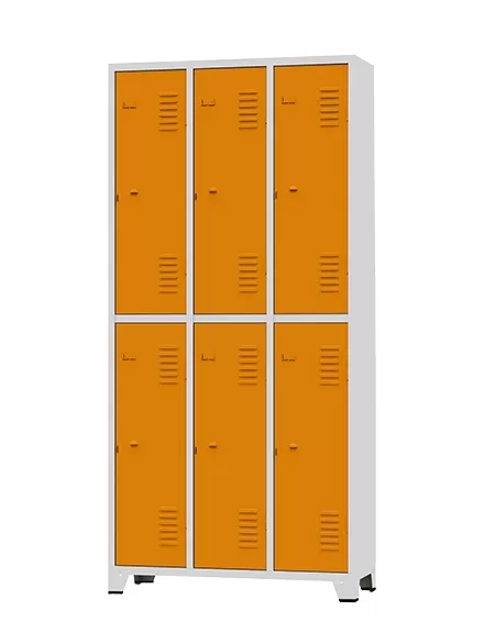 GRP-06 Chapa 22 - Roupeiro de aço 6 Portas | Pitão p/ cadeado