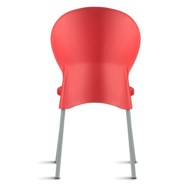 Cadeira LUNA Fixa Empilhável | Estrutura preta ou cinza - Assento e encosto Colorido *Sem braço