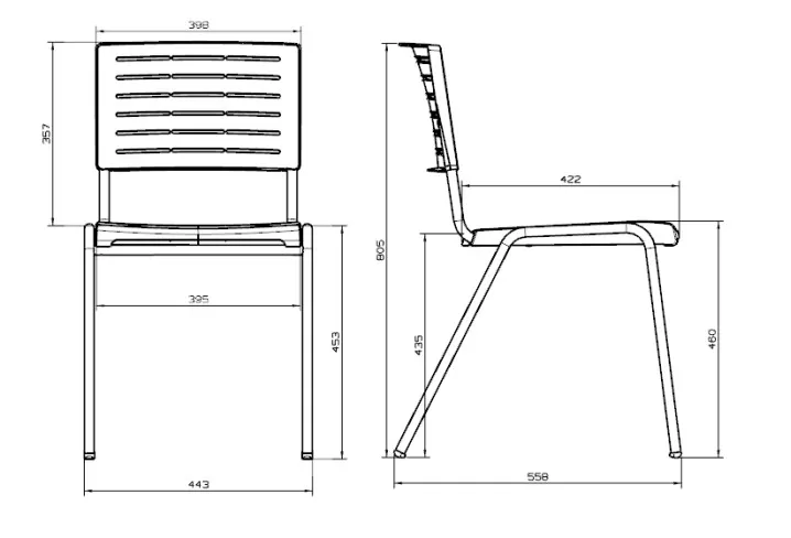 CADEIRA NIL EM TERMOPLÁSTICO ABS DE ALTA RESISTENCIA