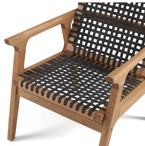 Poltrona em Madeira Corda Preta *Fixa | Linha Traço - Espaço Casa e Jardim