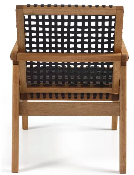 Poltrona em Madeira Corda Preta *Fixa | Linha Traço - Espaço Casa e Jardim