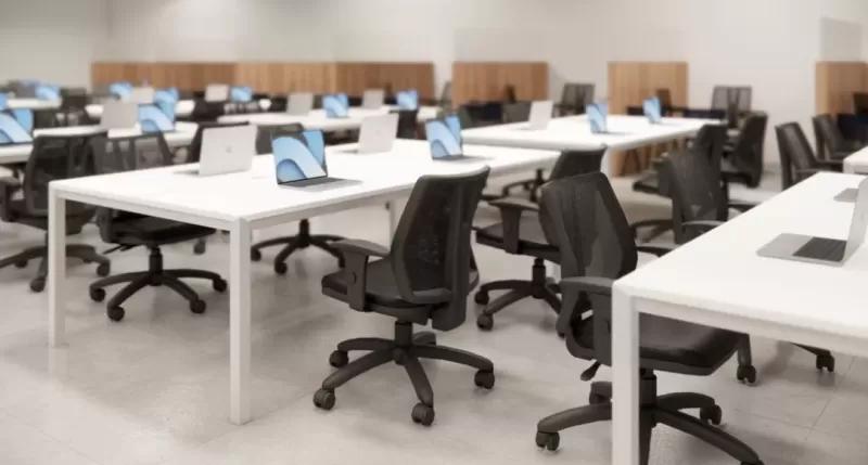 Cadeira para Escritório ADDIT Secretária - Assento Estofado *PRETA