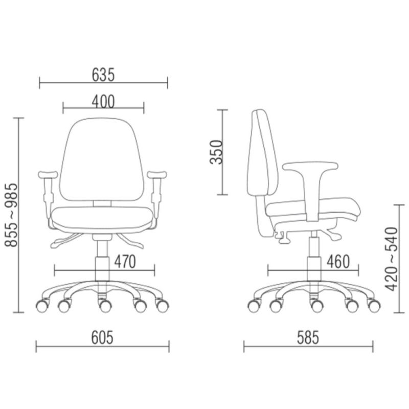 Cadeira para Escritório Ergonômica Sky Diretor I Sem Braços - Back System Evolution | Certificada Abnt