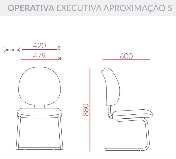 Cadeira Operativa Executiva Lâmina - Base Aproximação *Sem Braços