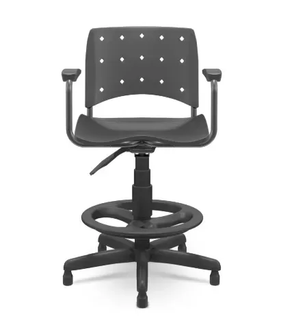 Cadeira Ergoplax Caixa giratória | Com braços - Assento Polipropileno