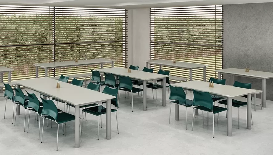 Mesa Refeitório 4 Lugares - Larg. 1,20 m x Prof. 80 cm x Alt.72 cm | Tampo Mdp 25mm Melamínico