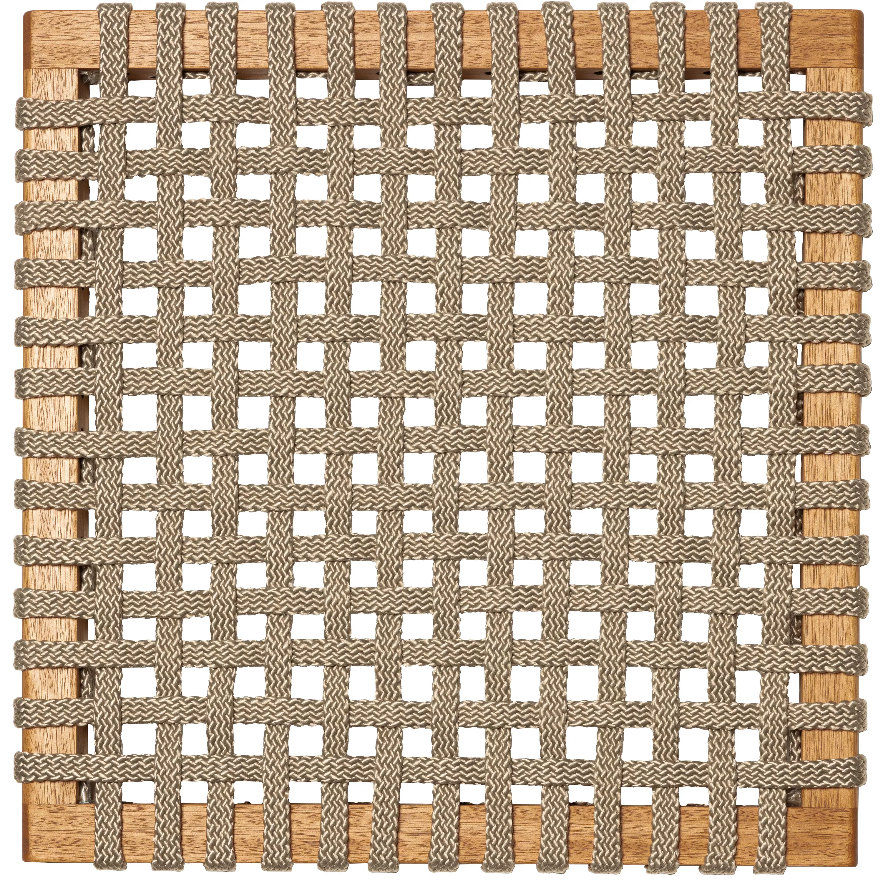 Mesa de Jantar em Madeira Corda Areia e Cores | Linha Traço - Alt. 0,75 cm X Larg. 1,40 cm X Prof. 0,93 Cm - Espaço Casa e Jardim