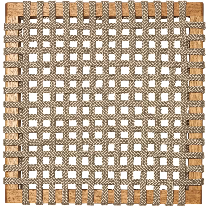 Mesa de Jantar em Madeira Corda Areia e Cores | Linha Traço - Alt. 0,75 cm X Larg. 2,20 cm X Prof. 0,93 cm - Espaço Casa e Jardim