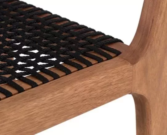 Banqueta em Madeira Corda Preta | Linha Traço - Espaço Casa e Jardim