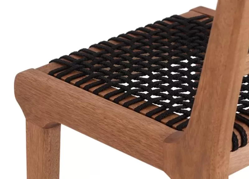 Banqueta em Madeira Corda Preta | Linha Traço - Espaço Casa e Jardim