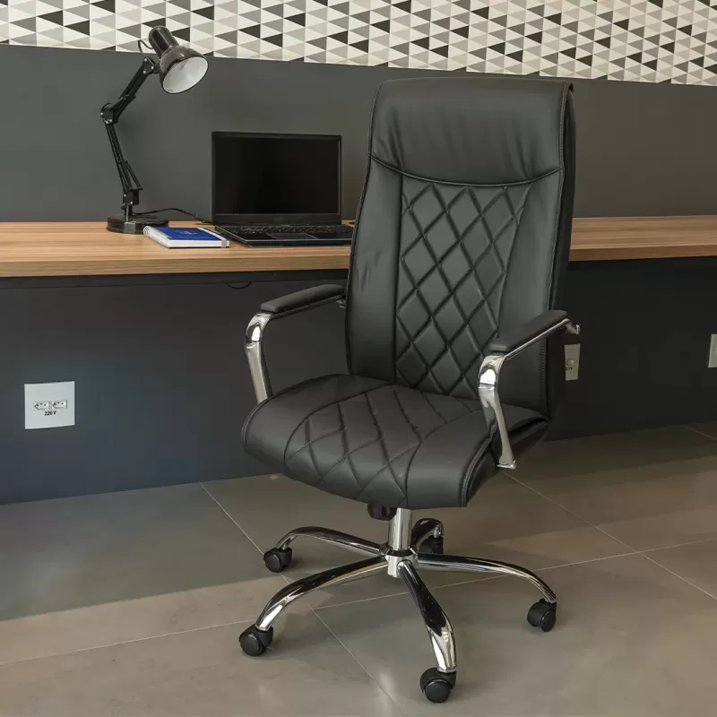 Cadeira Escritório Presidente Estofada MX720P