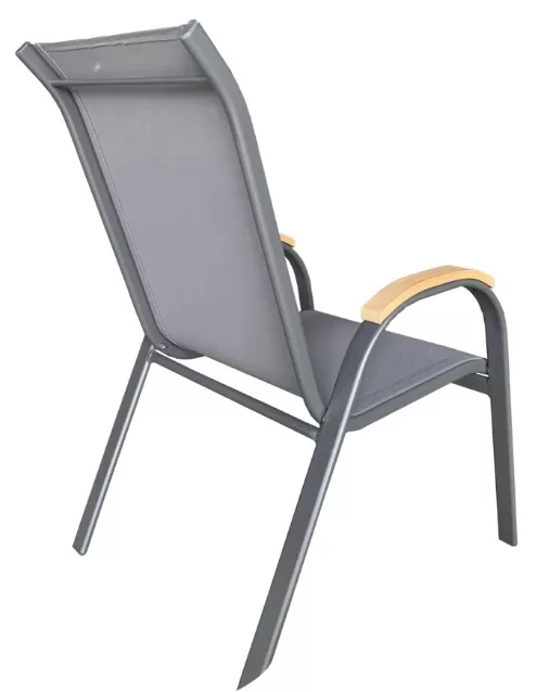 Cadeira para Piscina Summer - Alumínio Cinza, Tela Sling Cinza | Empilhável