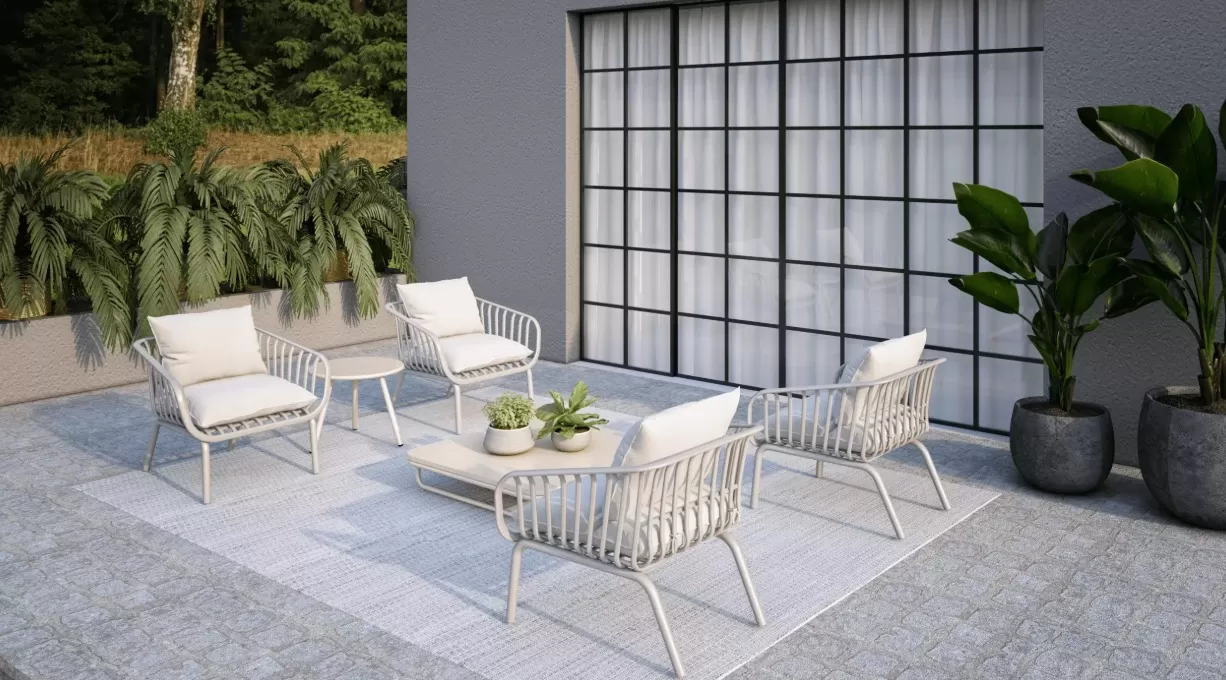 Mesa de Centro/Lateral em Alumínio Fendi | Summer - Alt. 40 cm X ø 50 cm