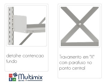 Estante Dupla Face de Aço para Biblioteca - Ebd-04 | Base + 12 Prateleiras - Alt. 2,30