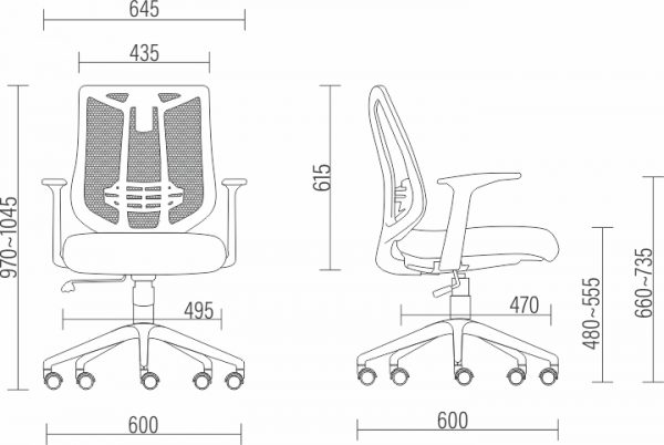 Cadeira para Escritório AIKA Diretor - Assento Estofado, Base nylon