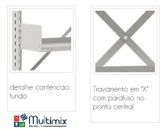 Estante Dupla Face de Aço para Biblioteca - Ebd-02 | Base + 10 Prateleiras - Alt. 2,30