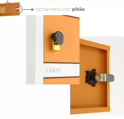 Caixa Postal para Correspondência em aço - 40 Portas | Fechadura - Pitão para cadeado, Cores Diversas