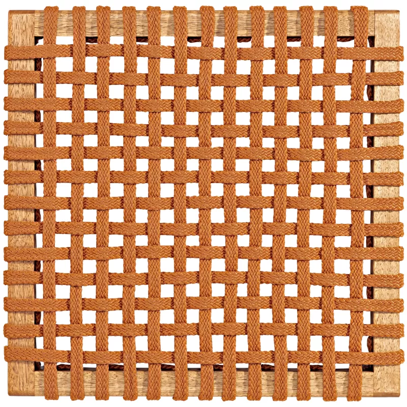 Banco em Madeira Corda Areia e Cores | Linha Traço - Alt. 0,43 cm X Larg. 1,80 cm X Prof. 0,37 cm - Espaço Casa e Jardim