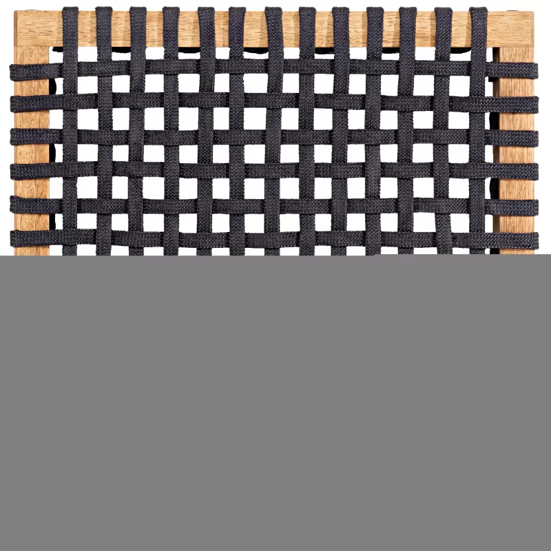 Banco em Madeira Corda Preta | Linha Traço - Alt. 0,43 cm X Larg. 2,20 cm X Prof. 0,37 cm - Espaço Casa e Jardim