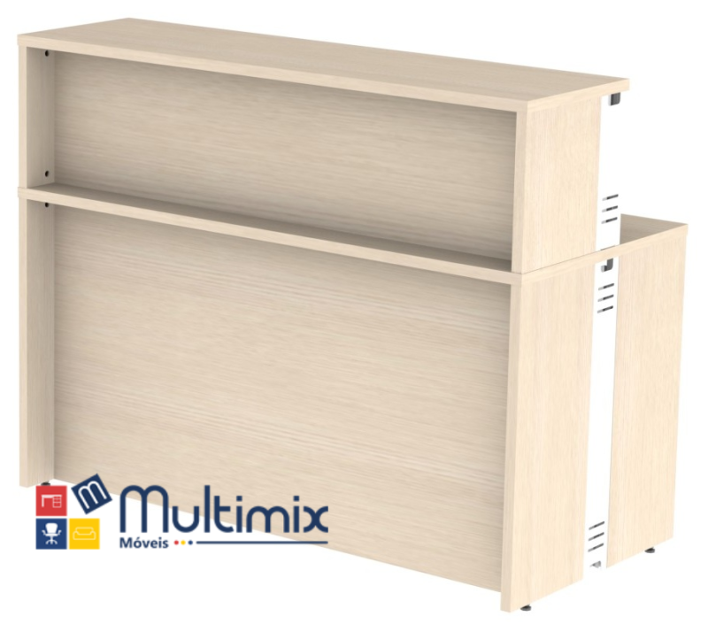 Balcão De Atendimento Alto Reto | Atualle 25mm - Medida: Larg. 80cm Painel Em Madeira