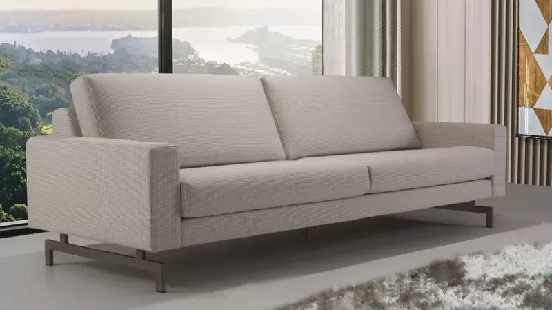 Sofá Para Recepção - Bari 4 Lugares | Diversas opções de revestimento - Pés Metálicos