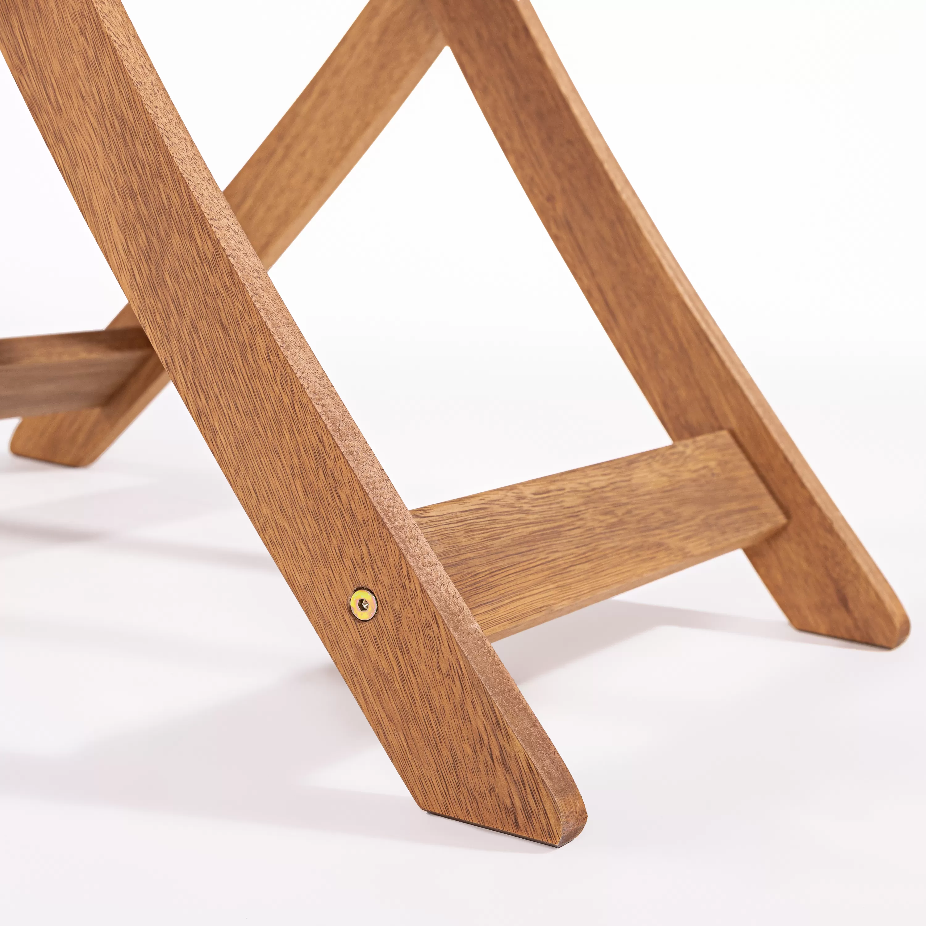 Mesa Dobrável Primavera Quadrada 80 cm X 80 cm para Área Externa - Madeira Eucalipto, Acabamento Stain Jatobá - Espaço Casa e Jardim