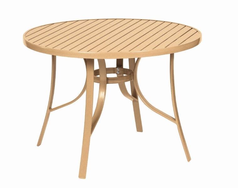 Mesa Em Alumínio Bege | Summer - Alt. 74 Cm X ø 105 Cm *com Tampo De Alumínio