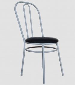 Cadeira Para Refeitório Assento Estofado | Estrutura 3/4 - Cinza Ou Preta