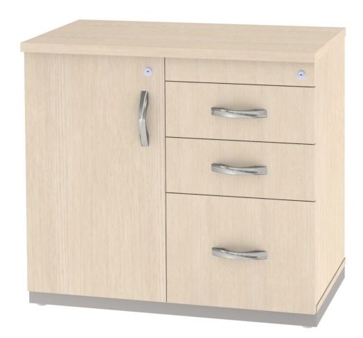 Armário Combo 1 Porta + 2 Gavetas + Pasta Suspensa - Alt. 740 X Larg. 800 X Prof. 500 Attuale Impéria 25mm