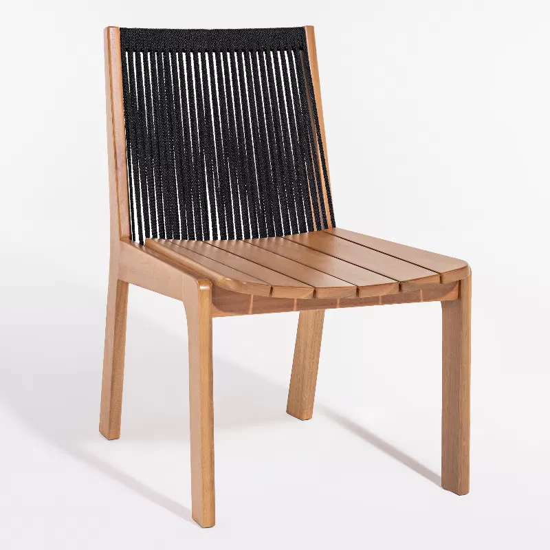 Cadeira Em Madeira E Corda Náutica Paraty | Espaço Casa E Jardim