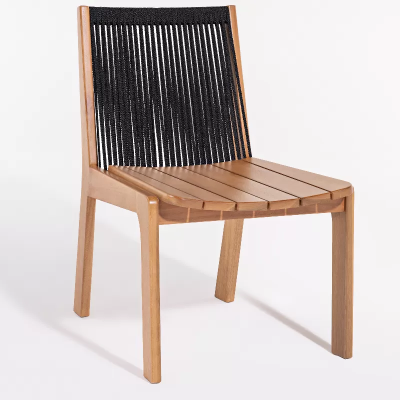 Cadeira Em Madeira E Corda Náutica Paraty | Espaço Casa E Jardim