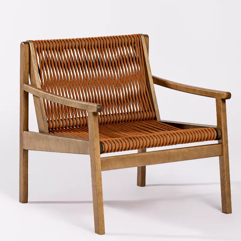 Poltrona Creta Em Madeira E Corda Náutica | Acabamento Em Verniz - Espaço Casa E Jardim