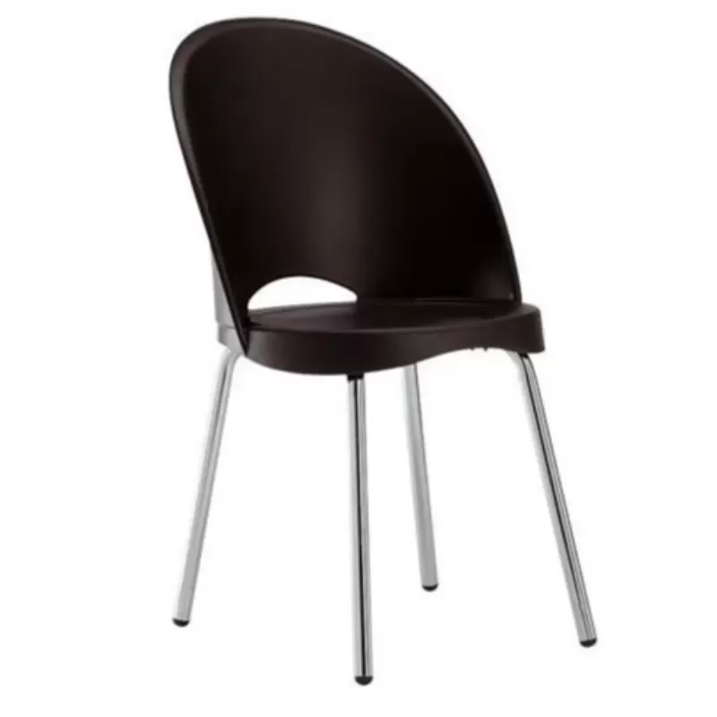 Cadeira Boston Sem Braço - Estrutura Fixa Cromada