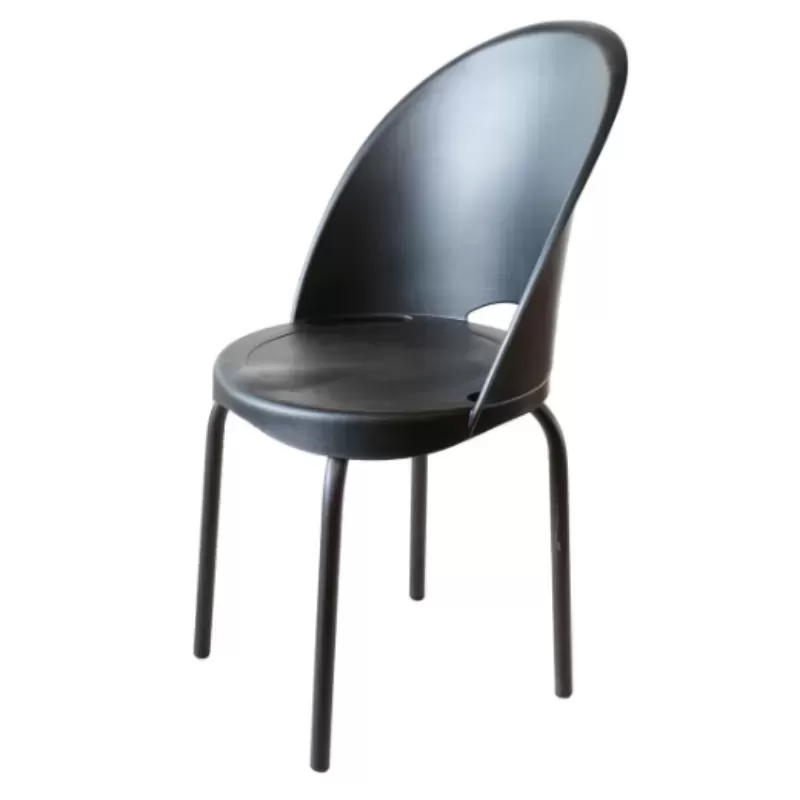 Cadeira Boston Sem Braço - Estrutura Fixa Preta Ou Cinza