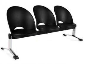 Longarina Boston Gogo 5 Lugares Sem Braço - Pés Cromados