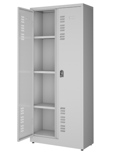 Armário De Aço -AL-407F - 2 Portas - 3 Prateleiras Fixas - Fechadura - 1740X760X330 Chapa 26