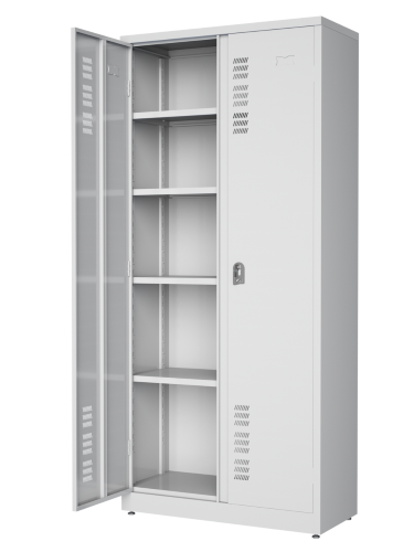 Armário De Aço - AL-402F - 2 Portas - 3 Prateleiras Reguláveis E 1 Fixa - Fechadura - 1980X900X400 Chapa 26