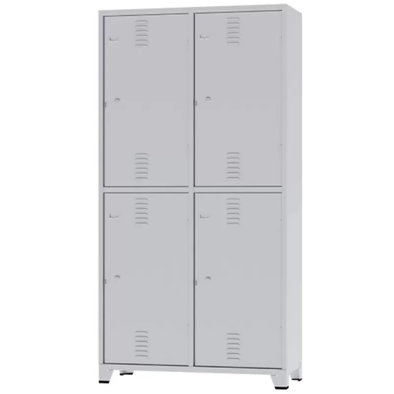GRP-04 INS Chapa 24 - Roupeiro De Aço Insalubre 4 Portas | Divisão Vertical